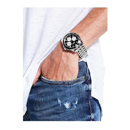 Guess Odyssey U1107g1 Plateado Reloj Hombre